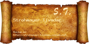 Strohmayer Tivadar névjegykártya