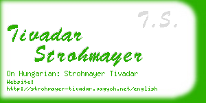 tivadar strohmayer business card